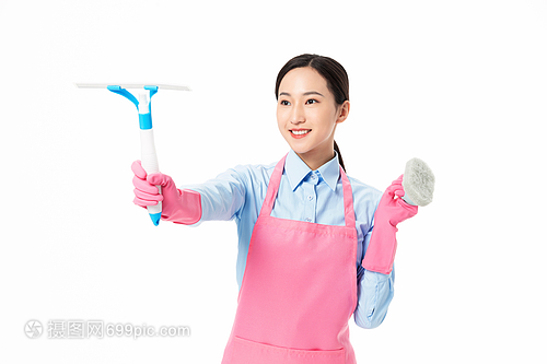 家政服務(wù)女性清潔玻璃形象